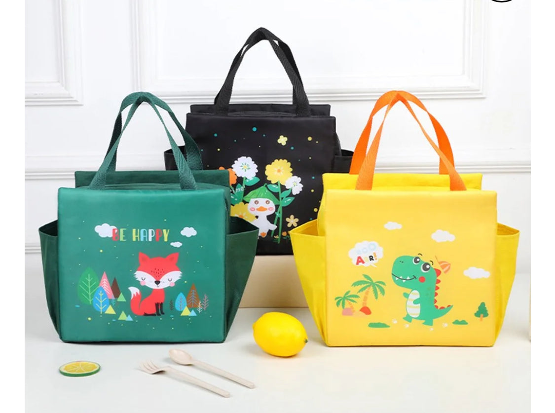 Animal cartoon print insulated lunch bag