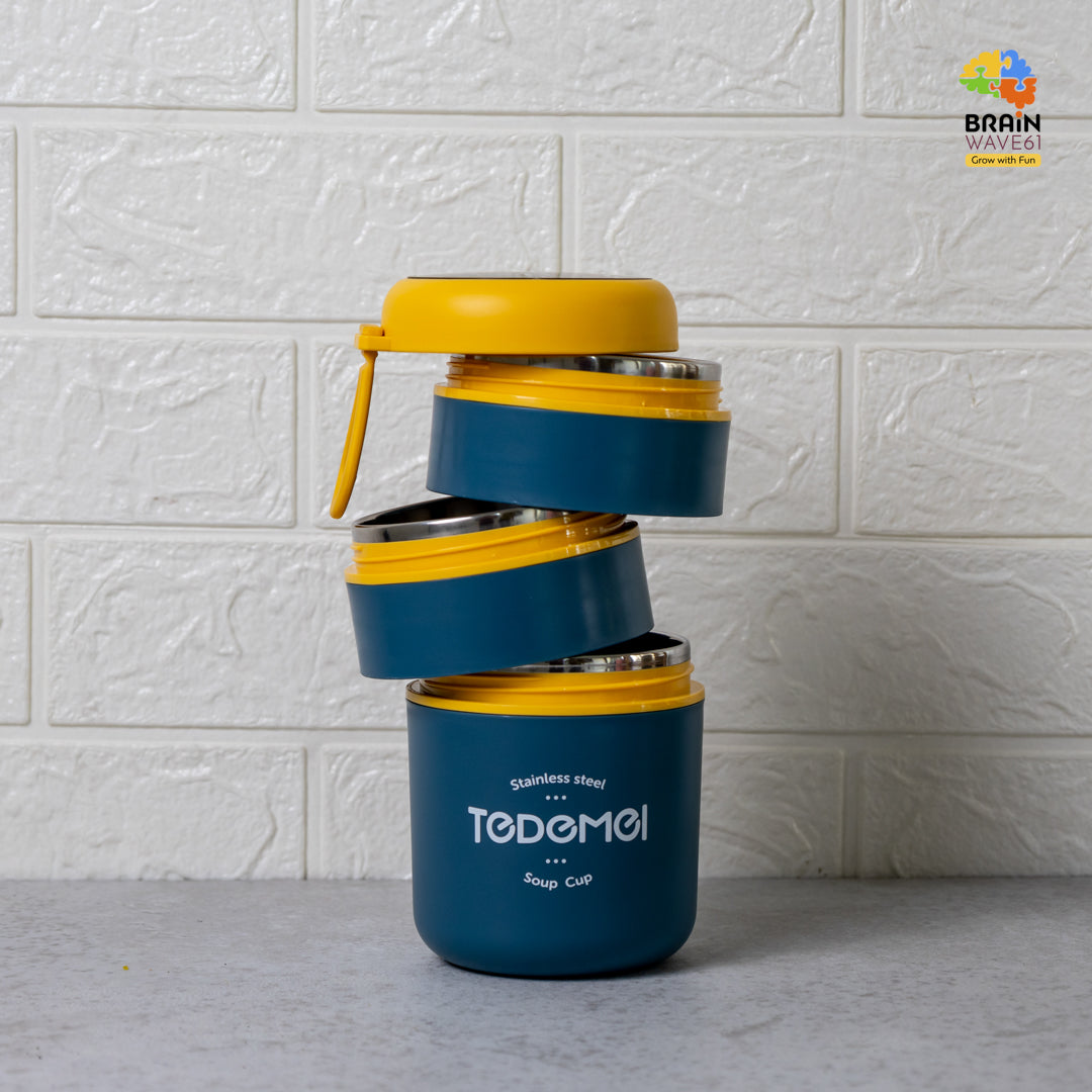 Tedemei insulated 3 layer lunch box 890ml