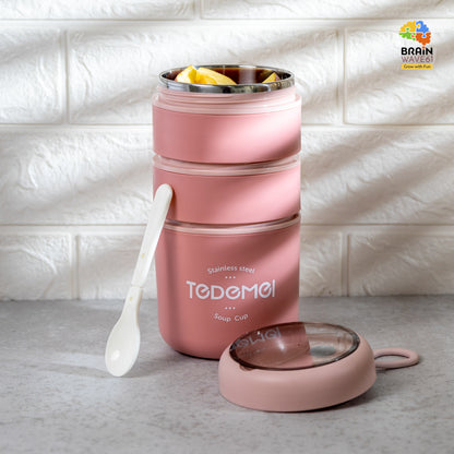 Tedemei insulated 3 layer lunch box 890ml