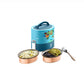 VAYA TYFFYN Multicolor Dino  Copper Finished Stainless Steel Lunch Box with 2-Containers Without Bagmat, 600 ml