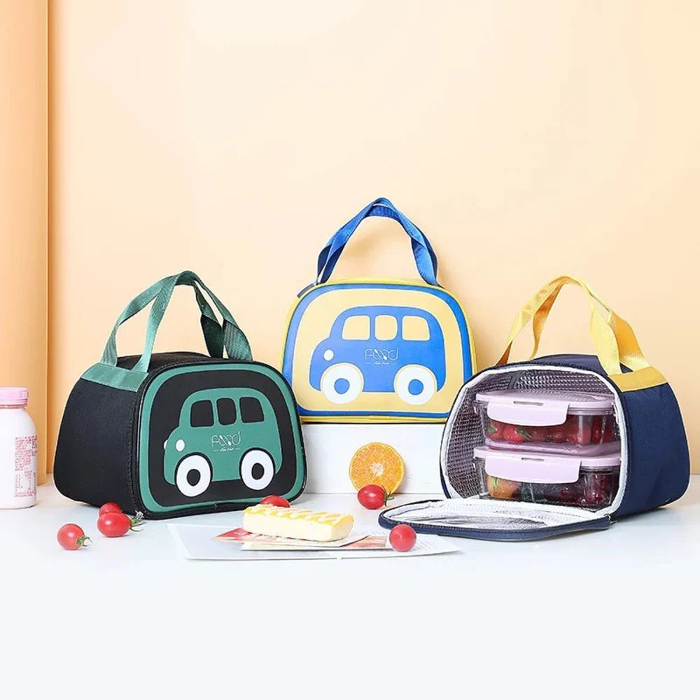 Car print insulated lunch bag