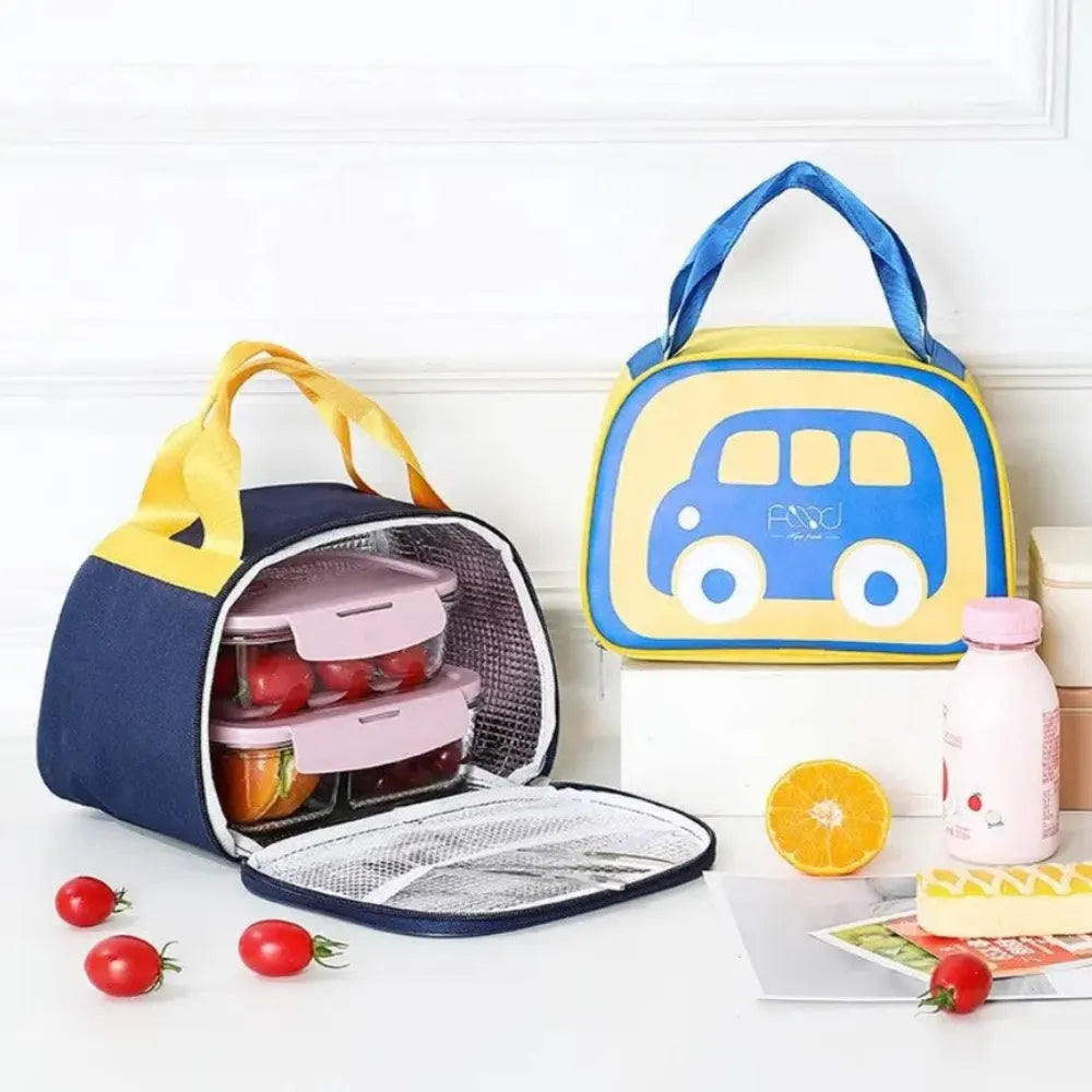 Car print insulated lunch bag