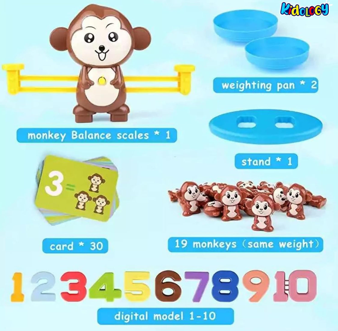 Monkey Balance Counting Toys | Cool Math Game for Kids Preschool Game | Educational Number Learning Toy, Fun Children’s Gift Kids Toy (Monkey)