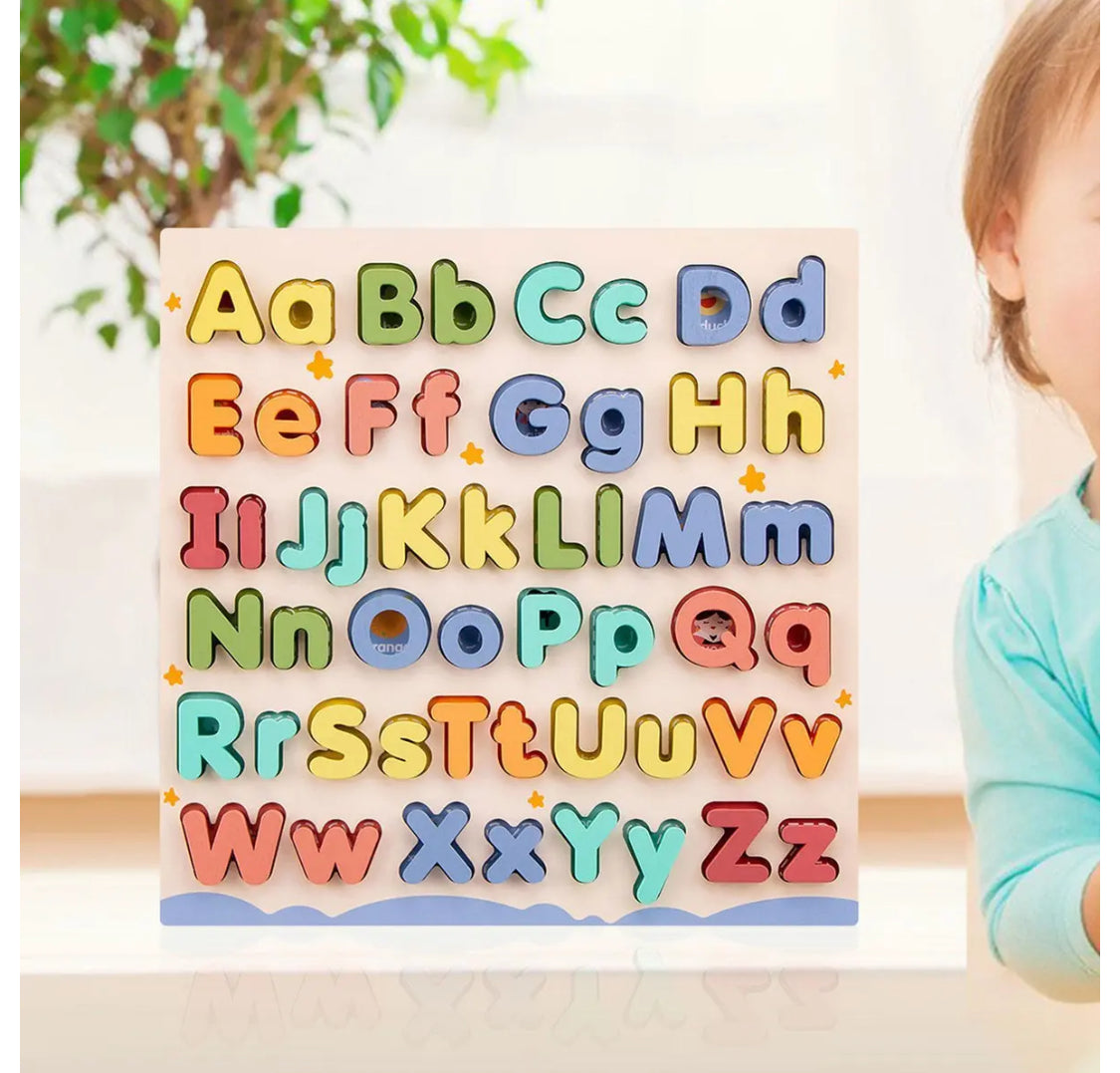 Wooden Educational Abc Puzzle Upper Case and Lower Case Letters