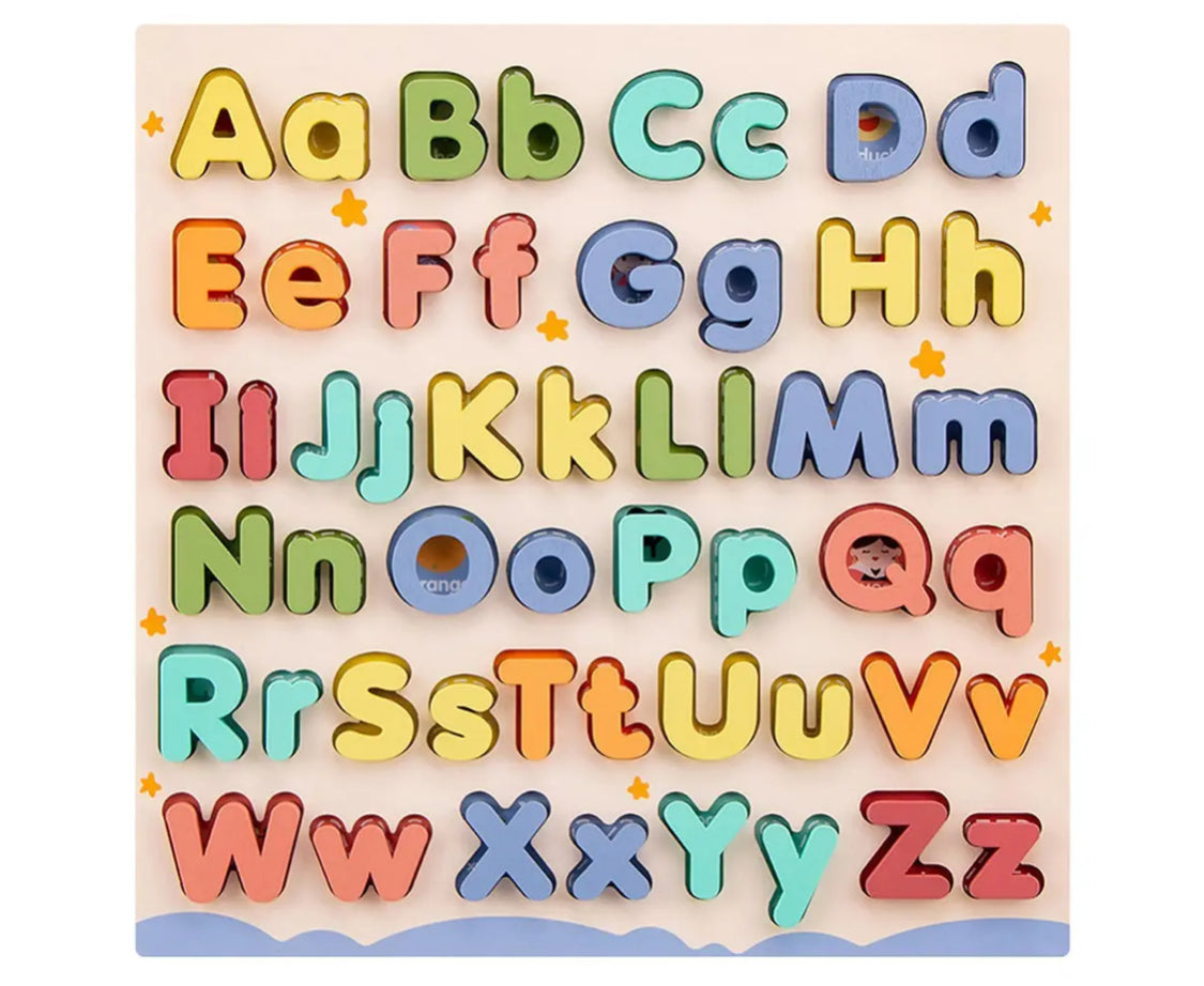 Wooden Educational Abc Puzzle Upper Case and Lower Case Letters