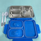 SKI Steel Happy meal 3 Compartment Insulated Steel Lunch Box 650 ml