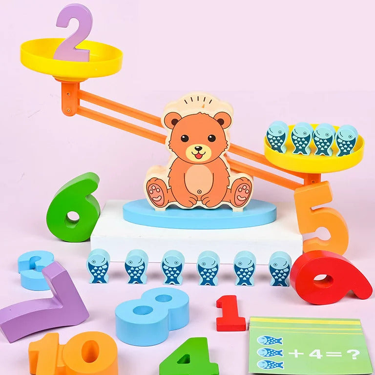 Wooden Bear Digital Balance Scales Toy