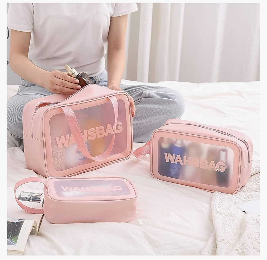 Travel wash bag set sale