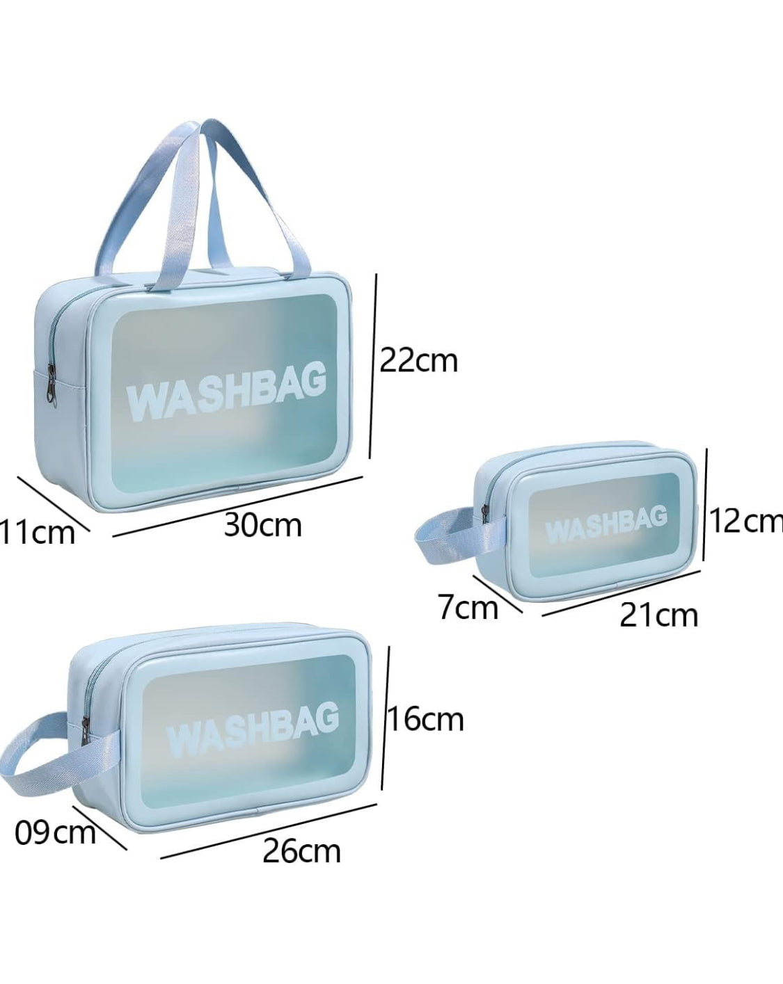 Washbag Set of 3 pcs Cosmetic Toiletry Makeup Vanity Shaving Household Grooming Travel Storage Organizer Bags Pouch kit Pack for Men Women Girls Travel