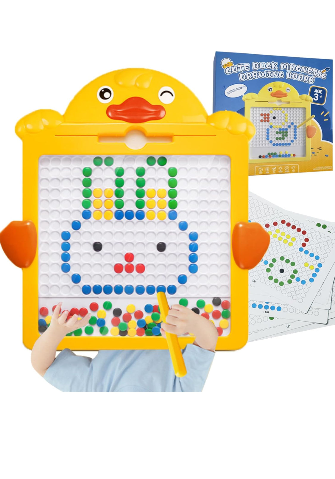 Magnetic Drawing dot Board for Boy and Girl with Magnetic Pen and Many Beads