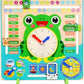 7 in 1 Wooden Calender Clock for Kids - Frog Shaped Preschool Educational Learning Puzzle Toy