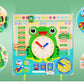 7 in 1 Wooden Calender Clock for Kids - Frog Shaped Preschool Educational Learning Puzzle Toy