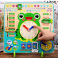 7 in 1 Wooden Calender Clock for Kids - Frog Shaped Preschool Educational Learning Puzzle Toy