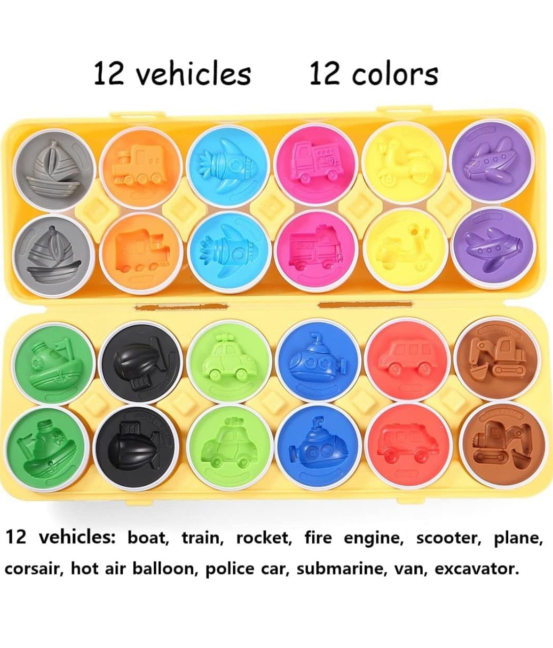 Vehicles Matching Egg Toys Easter Basket Stuffers for Toddlers Boys Girls