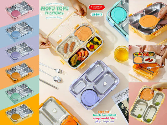 4 compartment 750ml Stainless Steel Lunch Box with 150ml Bowl