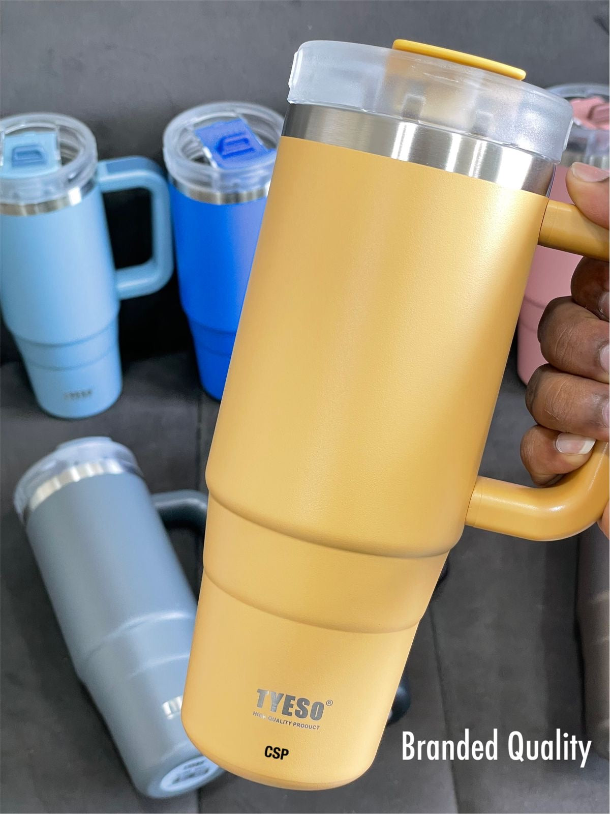 TYESO vacuum insulated tumbler with handle 900ml(24 hours cold & 6 hours hot)