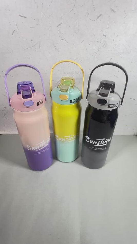 Stainless steel insulated 2 in 1 motivational bottle 1800ml