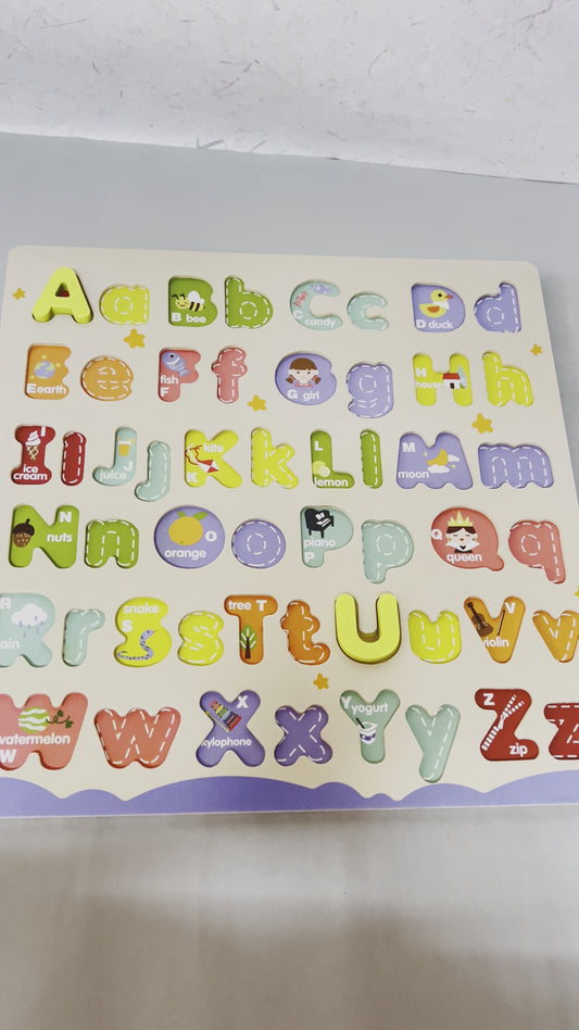 Wooden Educational Abc Puzzle Upper Case and Lower Case Letters