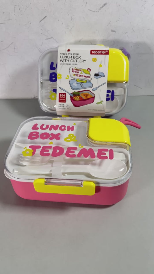 2 grid stainless steel Tedemei 750 ml  & 45 ml  lunch box